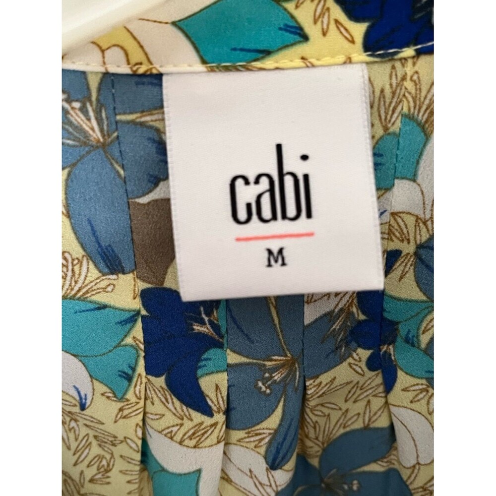 CAbi Floral Wish Peplum Sleeveless Button Front Top Size Medium *FLAW - Picture 5 of 14